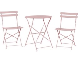 BELIANI FIORI - Bistroset voor 2 - Pastelroze - Staal