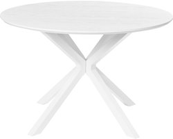 BELIANI FITZROY - Eettafel - Wit - ø 120 cm - MDF/Metaal