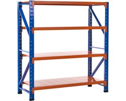 BELIANI FIUGGI - Stellingkast 4 planken - Oranje/Blauw - 200 cm - Staal