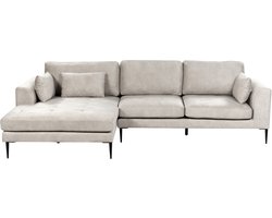 BELIANI FLAM - Hoekbank - Lichtgrijs - Rechtszijdig - Fluweel