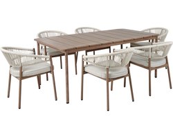 BELIANI FLAVIA - Tuinset 6-zits - Taupe - Aluminium