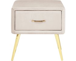 Beliani FLAYAT - Nachtkastje - Beige - Fluweel