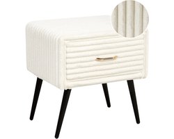 BELIANI FLAYAT - Nachtkastje - Gebroken wit - Corduroy