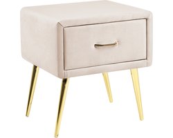 BELIANI FLAYAT - Nachtkastje - Lichtbeige - Fluweel