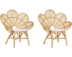 BELIANI FLORENTINE - Fauteuil - Set van 2 - Natuurlijk - Rotan