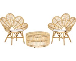 BELIANI FLORENTINE / LIMNI - Bistroset voor 2 - Lichtbeige - Rotan
