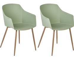 BELIANI FONDA - Eetkamerstoel - Lichtgroen - Synthetisch materiaal