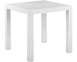 BELIANI FOSSANO - Tuintafel - Wit - 80 x 80 cm - Synthetisch materiaal
