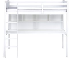 BELIANI FOUCAMONT - Hoogslaper - Wit - 90 x 200 cm - Dennenhout