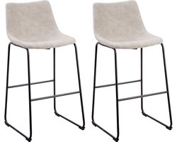 Beliani FRANKS - Barkruk - Beige - Kunststof