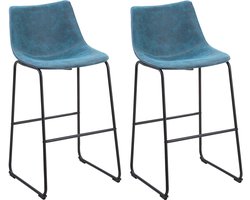 Beliani FRANKS - Barkruk - Blauw - Kunststof