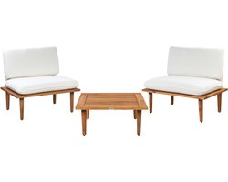 BELIANI FRASCATI - Loungeset voor 2 - Gebroken wit - Acaciahout