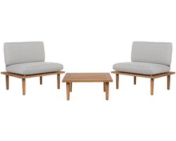 BELIANI FRASCATI - Loungeset voor 2 - Lichtgrijs - Acaciahout