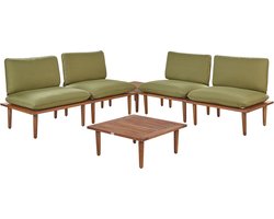 BELIANI FRASCATI - Loungeset voor 4 - Olijfgroen - Acaciahout