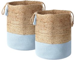 BELIANI GAJAR - Manden set van 2 - Lichtblauw - Jute