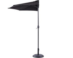 BELIANI GALATI - Halfronde parasol - Zwart - 270 cm - Polyester