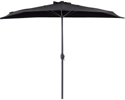 Beliani GALATI - Halfronde parasol - Zwart - Kunststof