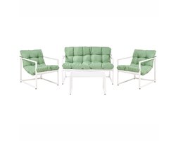 BELIANI GARDA - Loungeset - Groen/Wit - Staal