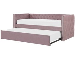BELIANI GASSIN - Onderschuifbed - Roze - 90 x 200 cm - Fluweel