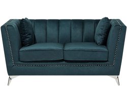 BELIANI GAULA - Tweezitsbank - Blauwgroen - Fluweel
