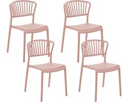 BELIANI GELA - Tuinstoel set van 4 - Pastelroze - Polypropyleen