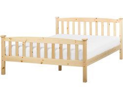 BELIANI GIVERNY - Bed - Lichtbruin - 140 x 200 cm - Dennenhout