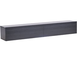 BELIANI GLADSTONE - Wandgemonteerd TV-meubel - Zwart - 180 cm - Vezelplaat