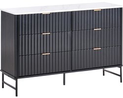 BELIANI GLASTONBURY - Ladekast 6 lades - Zwart/Marmer - MDF