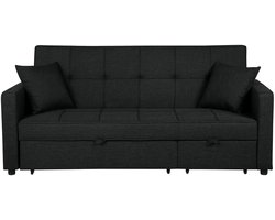 BELIANI GLOMMA - Slaapbank 3-zits - Zwart - Polyester