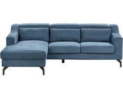 BELIANI GLOSLI - Hoekbank - Blauw - Rechtszijdig - Polyester