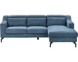 BELIANI GLOSLI - Hoekbank - Marineblauw - Linkerzijde - 220 cm - Polyester