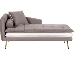 BELIANI GONESSE - Chaise longue - Taupe - Linkerzijde - Polyester