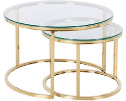 BELIANI GRANGE - Salontafel set - Goud - Gehard glas