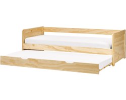 BELIANI GRAVELINES - Onderschuifbed - Lichtbruin - 90 x 200 cm - Hout