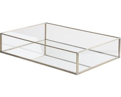 Beliani GRENOBLE - Dienblad - Zilver - Glas