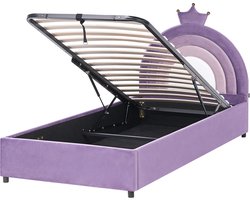 BELIANI GRISETOT- Bed met opbergruimte - Paars - 90 x 200 cm - Fluweel