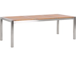 BELIANI GROSSET - Tuintafel - Lichtbruin - 100 x 220 cm - RVS