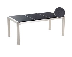BELIANI GROSSETO - Tuintafel - Zwart - 90 x 180 cm - Graniet