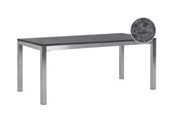 BELIANI GROSSETO - Tuintafel - Zwart/Grafietgrijs - 90 x 180 cm - Graniet