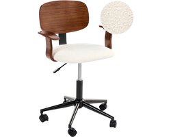 BELIANI GUNNISON - Bureaustoel - Donkerbruin/Off-white - Bouclé