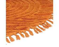 BELIANI HALFETI - Vloerkleed - Oranje - 140 x 140 cm - Katoen