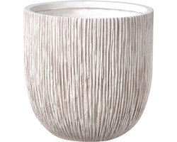 BELIANI HANYUE - Bloempot - Lichtbeige - 42 x 42 x 39 cm - Klei-vezelmengsel