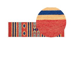 BELIANI HATIS - Vloerkleed - Meerkleurig - 80 x 300 cm - Katoen