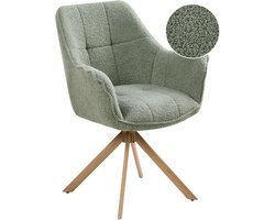 BELIANI HAYDEN - Eetkamerstoel - Lichtgroen - Bouclé