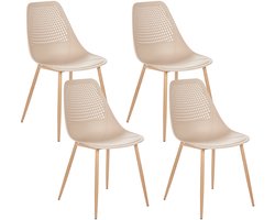 BELIANI HAZELTON - Set van 4 stoelen - Beige - Synthetisch materiaal