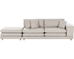 BELIANI HEDEN - Tweezitsbank met ottomaan - Beige - Polyester