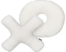 BELIANI HESPERIS - Sierkussen set van 2 - Gebroken wit - Teddystof