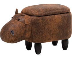 BELIANI HIPPO - Hocker - Bruin - Kunstleer