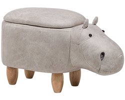 BELIANI HIPPO - Hocker - Lichtgrijs - Kunstleer
