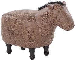 BELIANI HORSE - Hocker - Lichtbruin - Kunstleer
